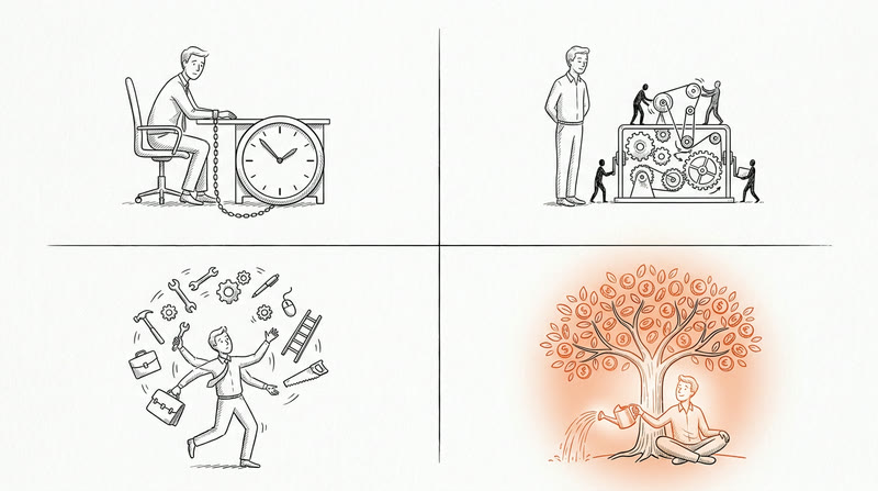 Ilustración del artículo: Los 4 cuadrantes de Kiyosaki